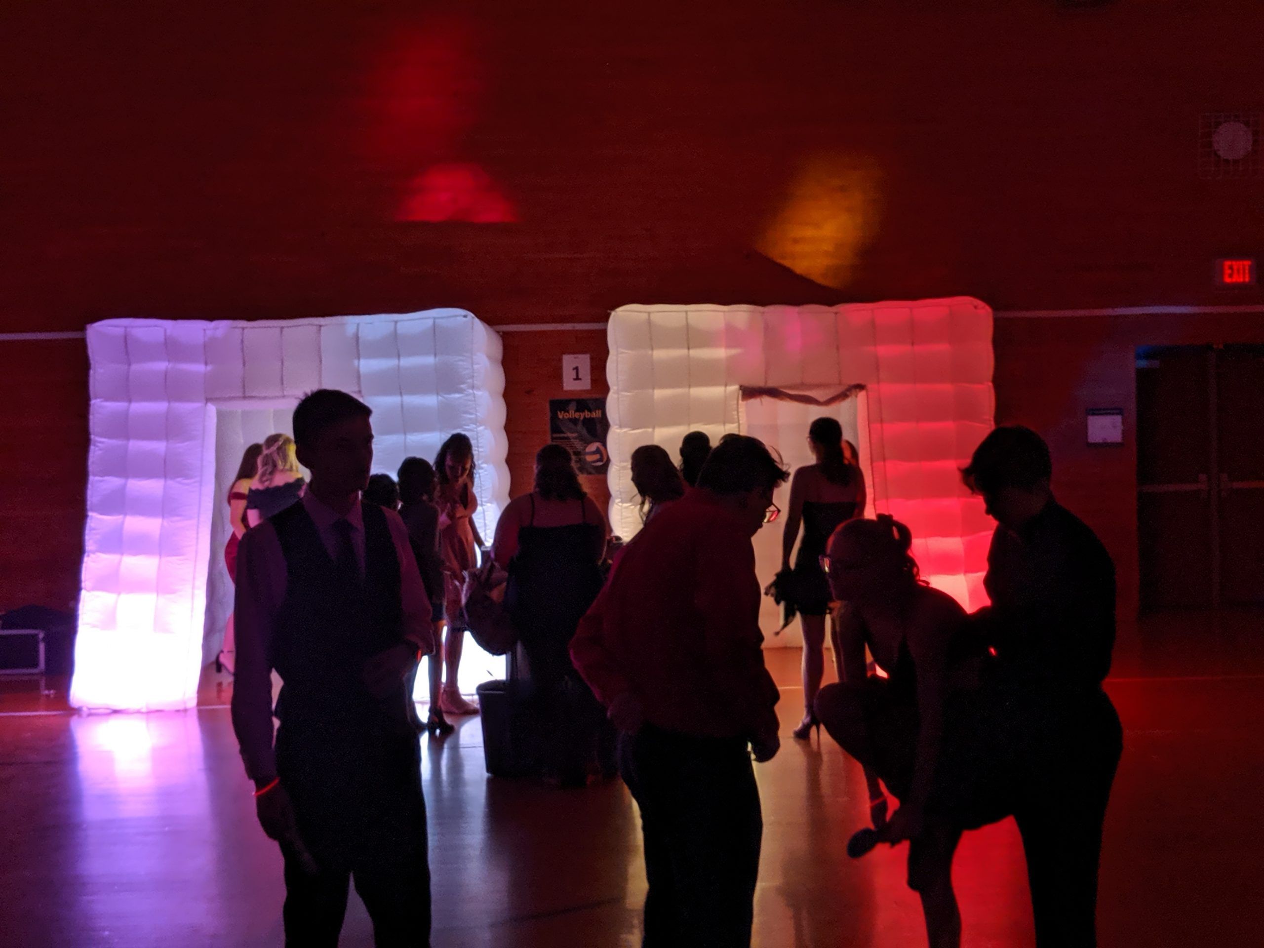 two led glow booths in action
